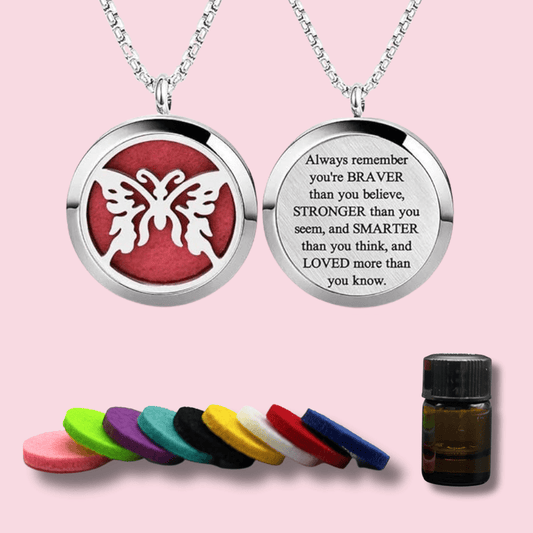 Aromatherapy Diffuser Necklace - Butterfly - Joyful Desert Rose