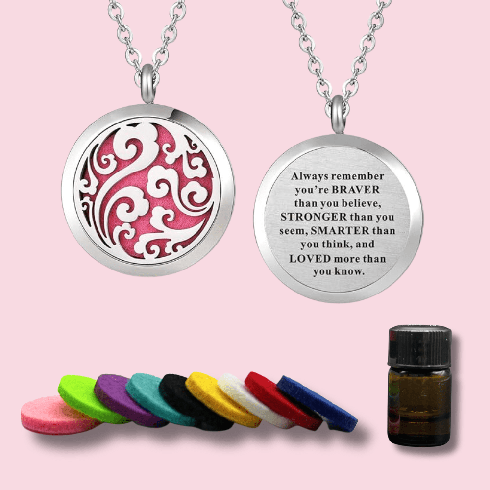 Aromatherapy Diffuser Necklace - Swirl - Joyful Desert Rose